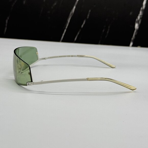 NEW GUCCI GG1561S 003 SHIELD IVORY GREEN UNISEX SUNGLASSES GUCCI main image 4
